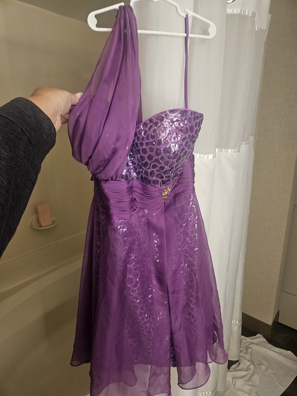 Vintage Purple Sequin Party Dress